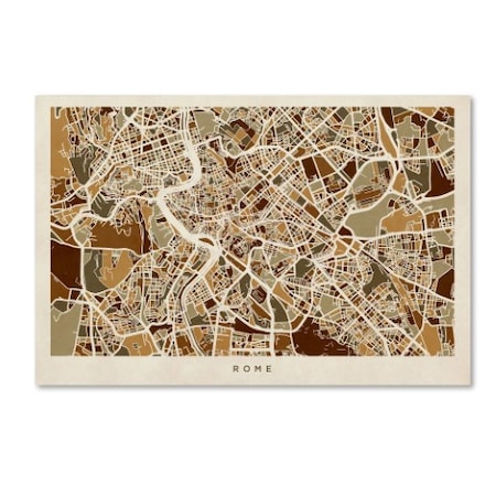 Michael Tompsett 'Rome Italy Street Map' Canvas Art,16x24